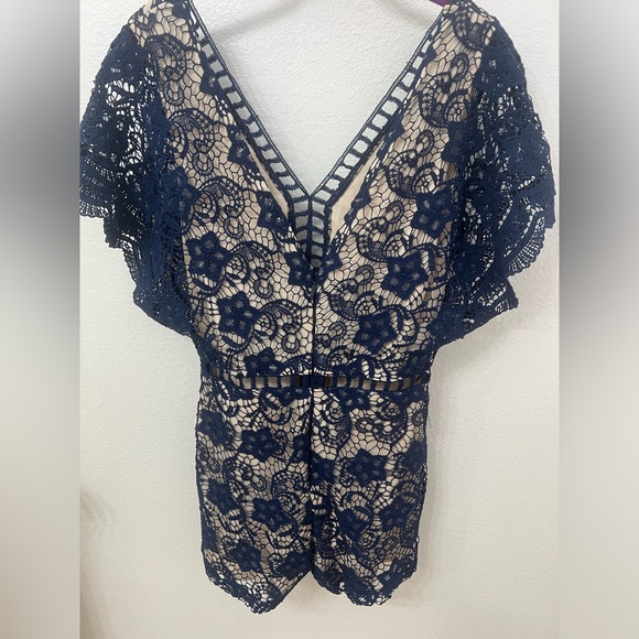 Blue Lace Romper - Picture 3 of 5